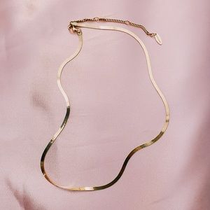 BaubleBar Gia Herringbone Necklace (14K Vermeil)